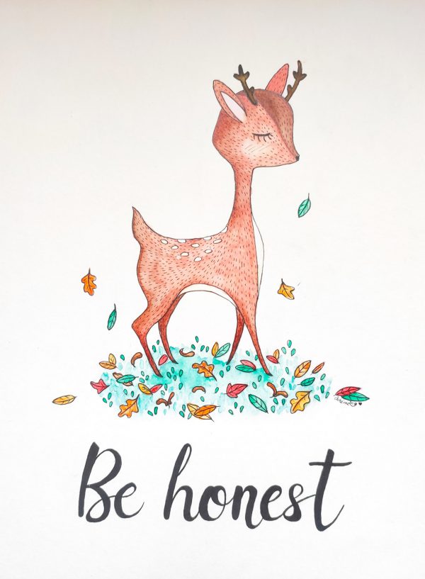 Aquarelle Be honest par Le Trollinet